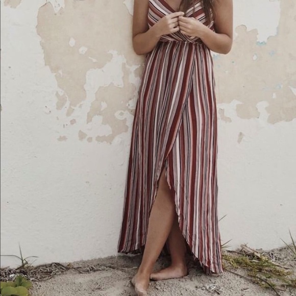 %50 SALE!!!!! Striped maxi wrap dress - Picture 6 of 6